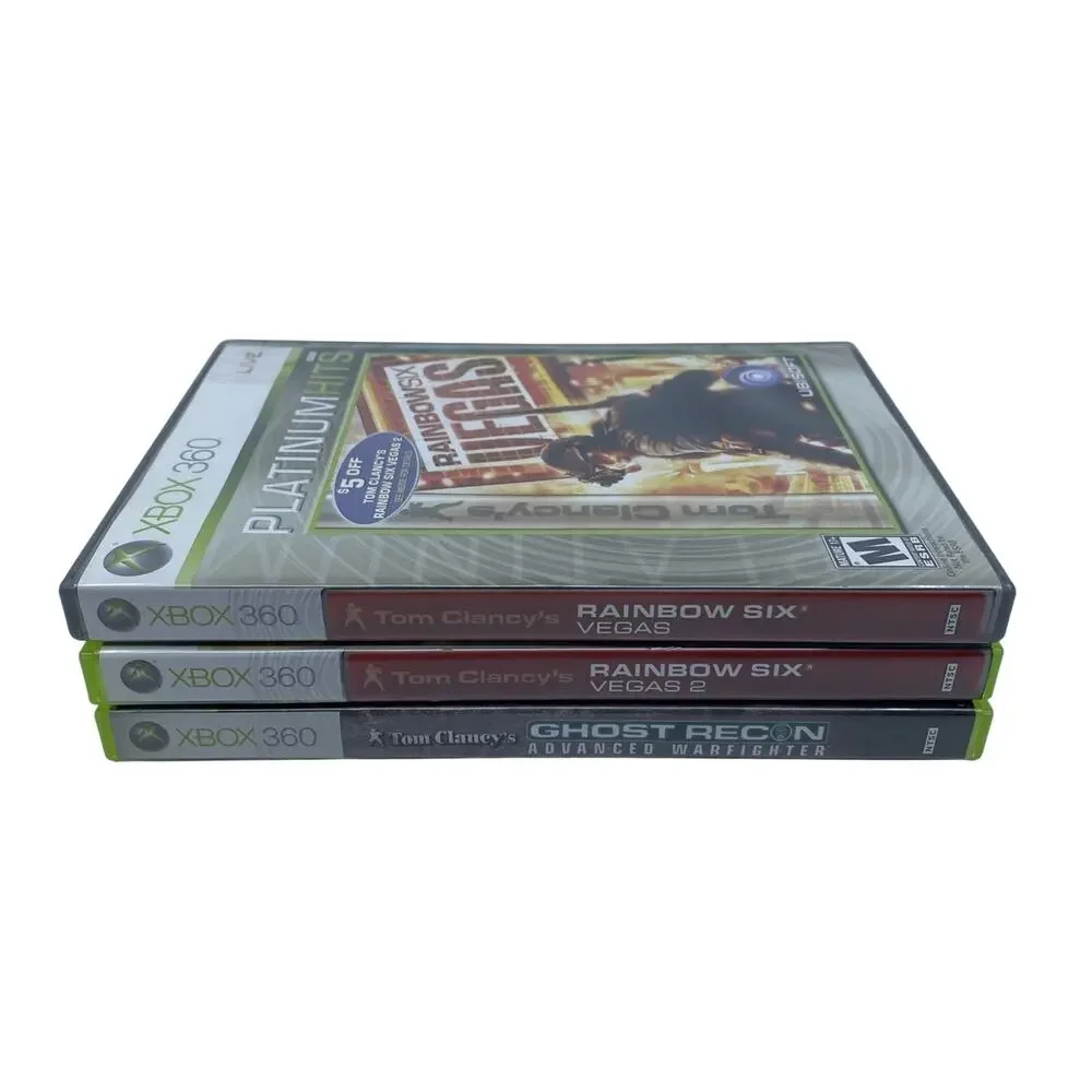 Tom Clancy Xbox 360 Lot Rainbow Six Vegas 1 & 2 Ghost Recon Complete CIB